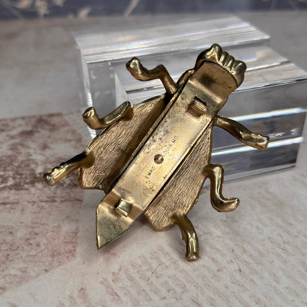 Estate Vintage EMRO Bar Fly Bottle Opener Brass St Louis Missouri - Picture 2 of 8